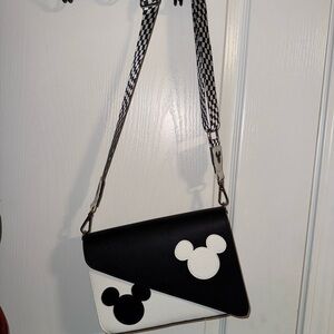 Mickey Mouse Black and White Crossbody Bag